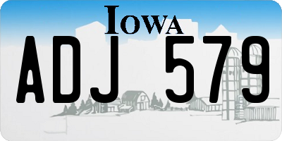IA license plate ADJ579