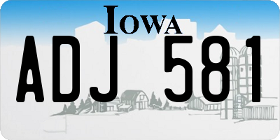 IA license plate ADJ581