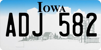 IA license plate ADJ582