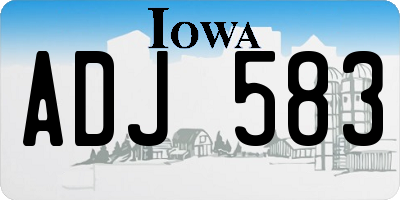 IA license plate ADJ583