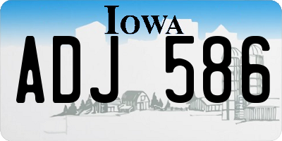 IA license plate ADJ586