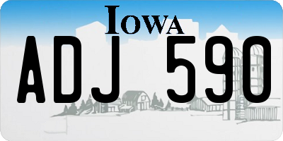 IA license plate ADJ590