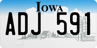 IA license plate ADJ591