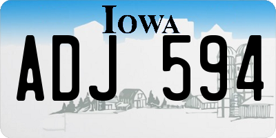 IA license plate ADJ594