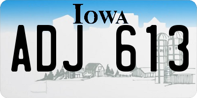 IA license plate ADJ613