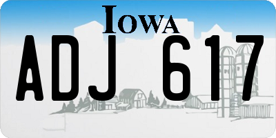 IA license plate ADJ617