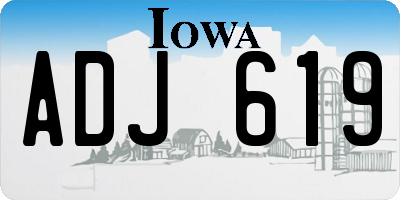 IA license plate ADJ619