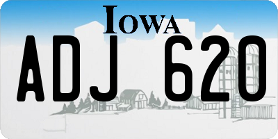 IA license plate ADJ620