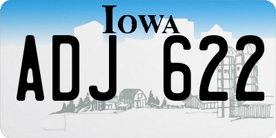 IA license plate ADJ622