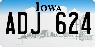 IA license plate ADJ624