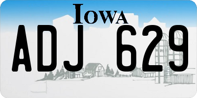 IA license plate ADJ629