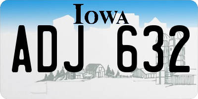 IA license plate ADJ632