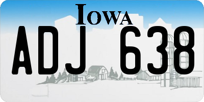IA license plate ADJ638