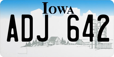 IA license plate ADJ642