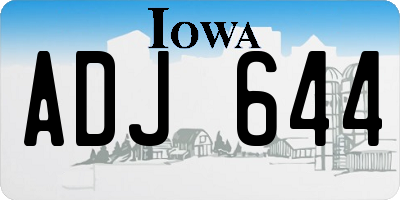 IA license plate ADJ644