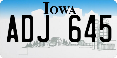 IA license plate ADJ645