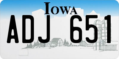 IA license plate ADJ651