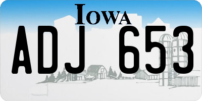 IA license plate ADJ653