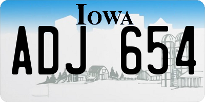 IA license plate ADJ654