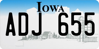 IA license plate ADJ655