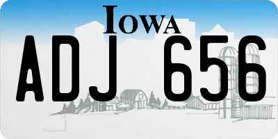 IA license plate ADJ656