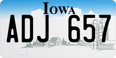IA license plate ADJ657