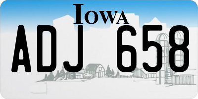 IA license plate ADJ658