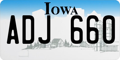 IA license plate ADJ660