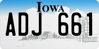 IA license plate ADJ661