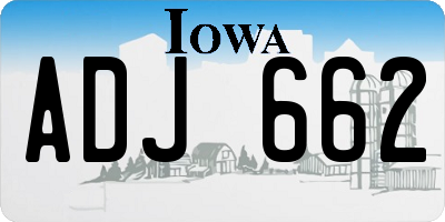 IA license plate ADJ662