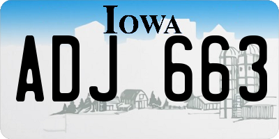 IA license plate ADJ663