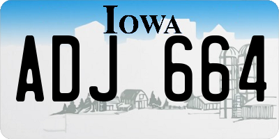 IA license plate ADJ664