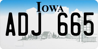 IA license plate ADJ665