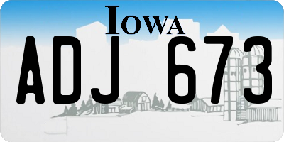 IA license plate ADJ673