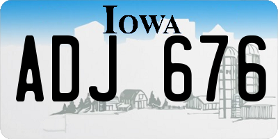 IA license plate ADJ676