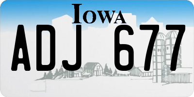 IA license plate ADJ677