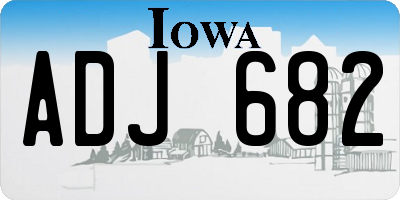 IA license plate ADJ682
