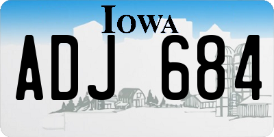 IA license plate ADJ684