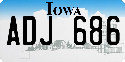 IA license plate ADJ686