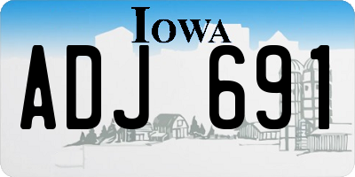 IA license plate ADJ691
