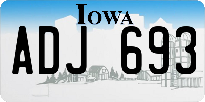 IA license plate ADJ693
