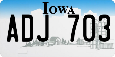 IA license plate ADJ703