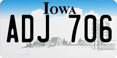IA license plate ADJ706