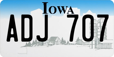 IA license plate ADJ707