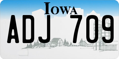 IA license plate ADJ709