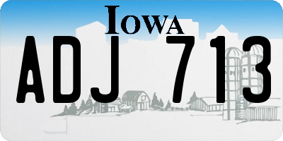 IA license plate ADJ713