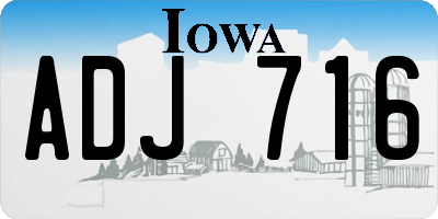 IA license plate ADJ716