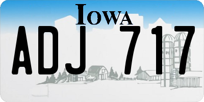 IA license plate ADJ717