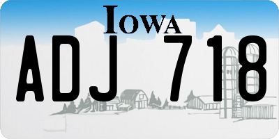 IA license plate ADJ718