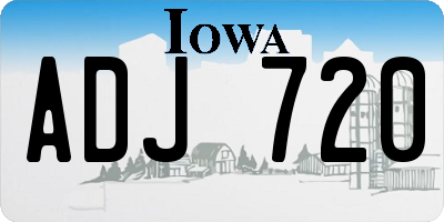 IA license plate ADJ720